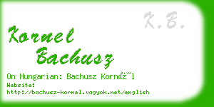 kornel bachusz business card